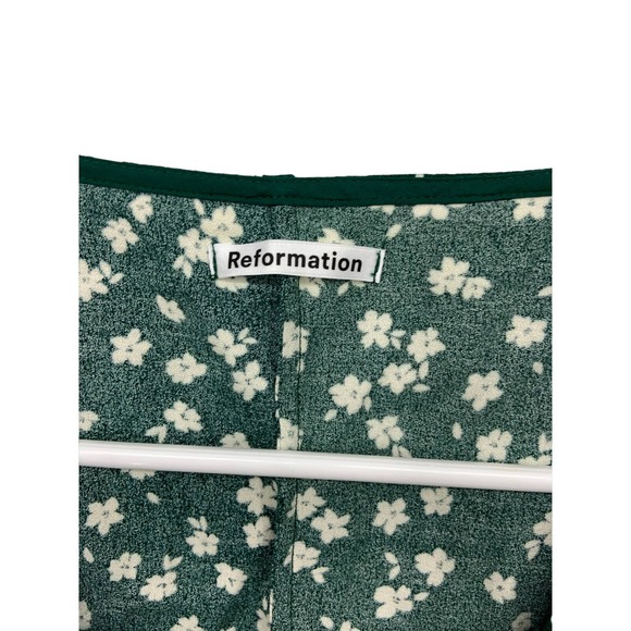 Reformation Green Nell Blouse Long Sleeve Low Neckline Size XS - Picture 4 of 9